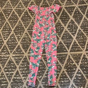 Pink Floral Romper EUC